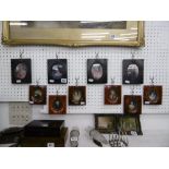 An assortment of framed miniatures
