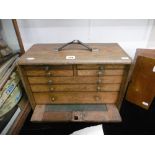 An oak carpenters/collectors cabinet A/F