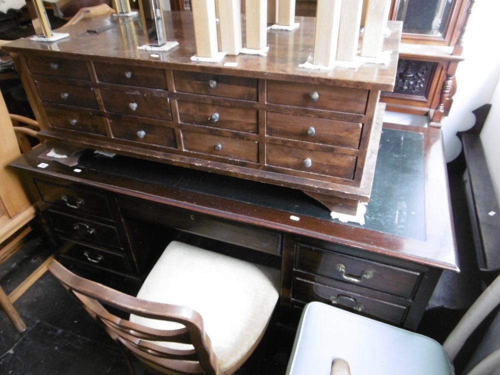 A mahogany desk on ball and claw feet - Image 2 of 2