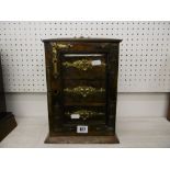 A 19th century table top burr walnut brass bound collectors cabinet