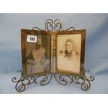 A fine quality late Victorian hallmarked silver double photo frame London 1898 (one pain of glass