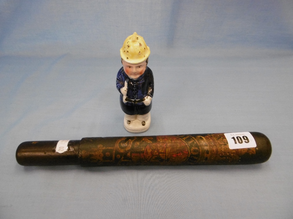 A 19th century truncheon with royal coat of arms plus a 19th century Staffordshire muffineer in the - Image 10 of 17