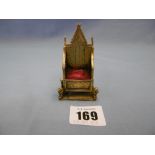 A silver gilt Edward VII coronation chair pin cushion Birmingham 1901