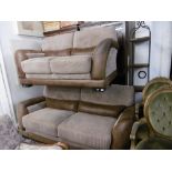 A two and three seater seater leather sofas