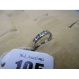 A 9ct white gold stone set ring size J