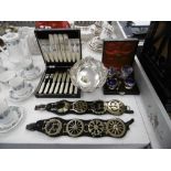 A small quantity of silver plated items