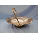 A hallmarked silver swing handle basket weight approximately 747 grams.