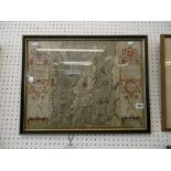 A framed 17th century John Speed hand coloured engraved map of Isle of Man dated "anno 1610,