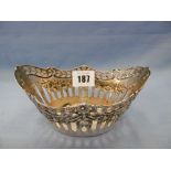 A 19th Century German Hanau silver pierced bon bon bowl weight approximately 135 grams.