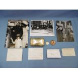 A rare collection of items relating to John & Jackie Kennedy comprising of a 1963 bronze John F