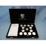 A cased set of twenty five silver coins