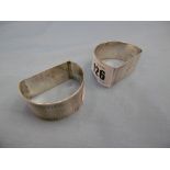 A pair of hallmarked silver napkin rings