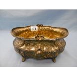 A French hallmarked silver bowl with gilt wash interior in form of a jardiniere makers mark Paul