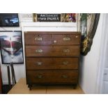 A 19th century mahogany military chest of drawers