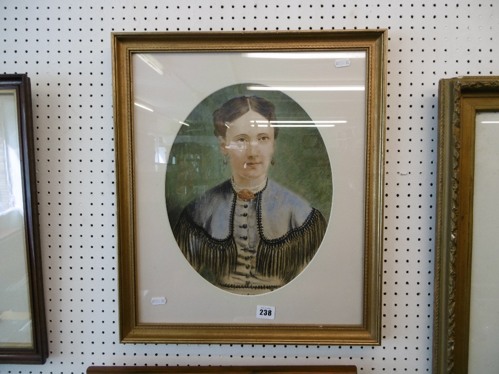 A framed and glazed watercolour portrait