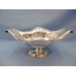 A large hallmarked silver pedestal fruit bowl,