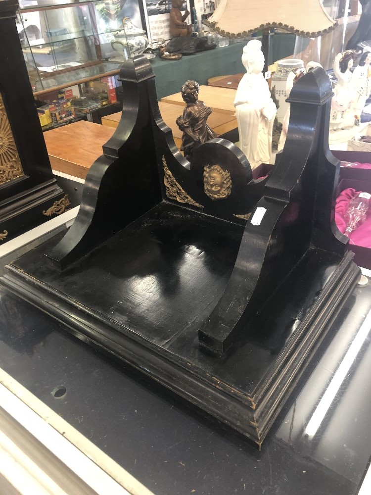 An ebonised ormulu mounted bracket clock (with bracket shelf), twin chain movement, - Image 7 of 11