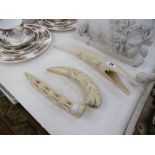 Three pieces of ethnic carved bone