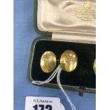 A pair of Victorian 18ct yellow gold cufflink's in Collingwood & Co box monogrammed VR (Victoria