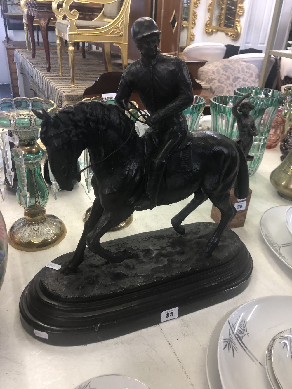 A bronze sculpture of a jockey and horse - Image 5 of 6