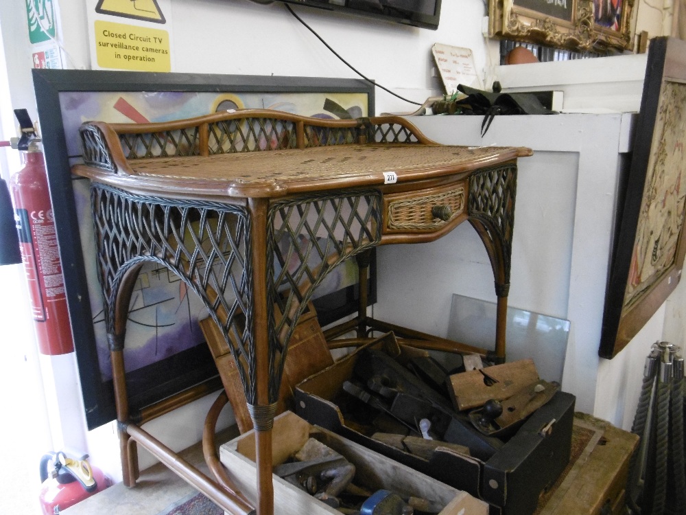 A ladies bamboo and rattan writing desk - Image 3 of 4