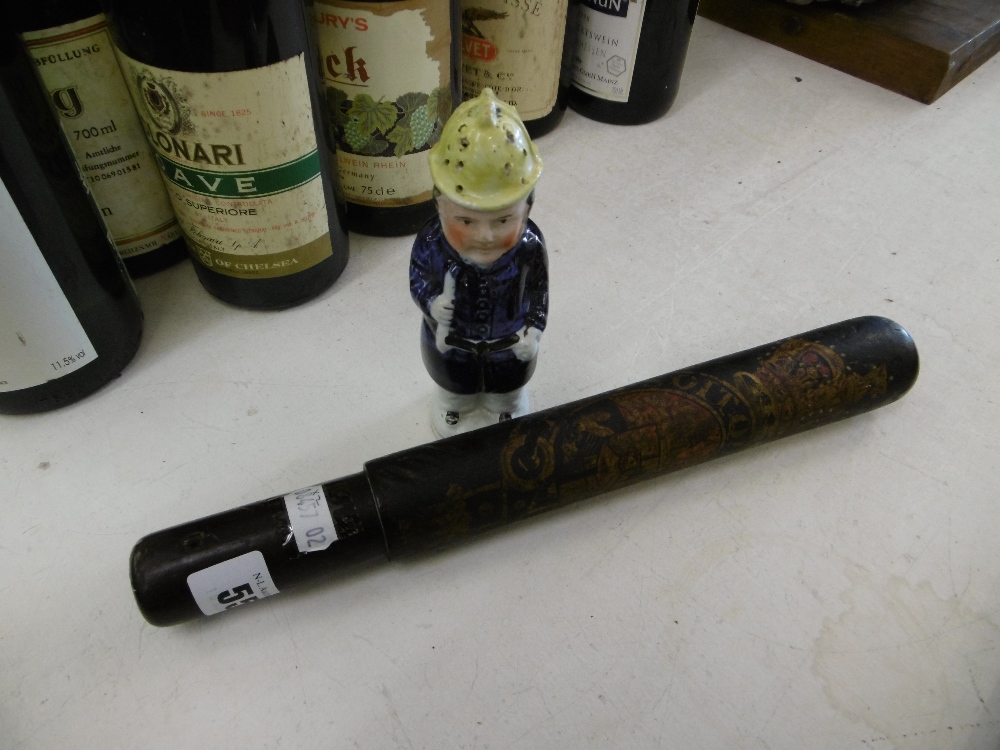 A 19th century truncheon with royal coat of arms plus a 19th century Staffordshire muffineer in the - Image 17 of 17