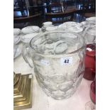 A large cut glass beer mug