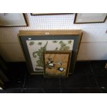 A set of three framed and glazed pictures