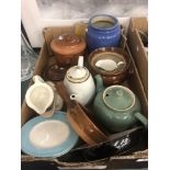 A box of assorted chinaware