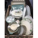 A box of assorted china etc
