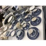 A quantity of blue and white chinaware