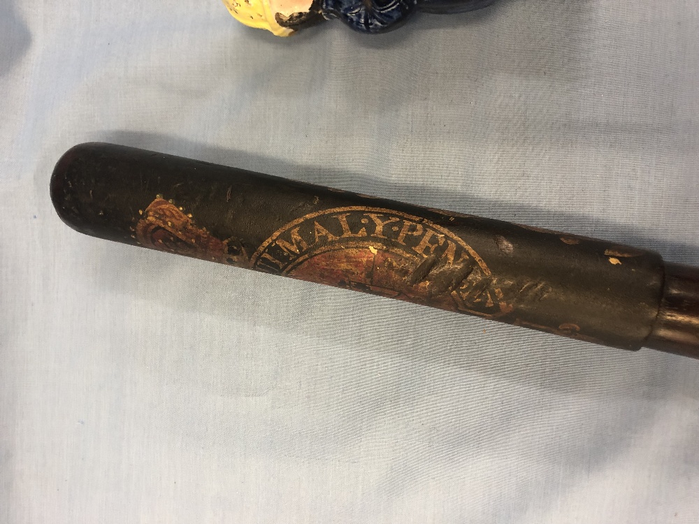 Two 19th century truncheon with royal coat of arms plus a 19th century Staffordshire muffineer - Image 17 of 18