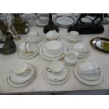 A Salisbury china white and gold tea set