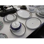 A quantity of blue and white chinaware