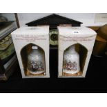 Pair of Bells commemorative decanters Diana and Charles & Fergie & Andrew both full and sealed