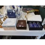 Assorted boxed glassware including Mappin & Webb