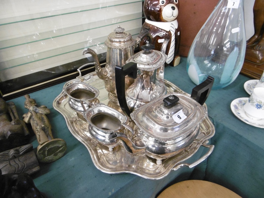 A four piece silver plated tea set on tray - Image 3 of 3