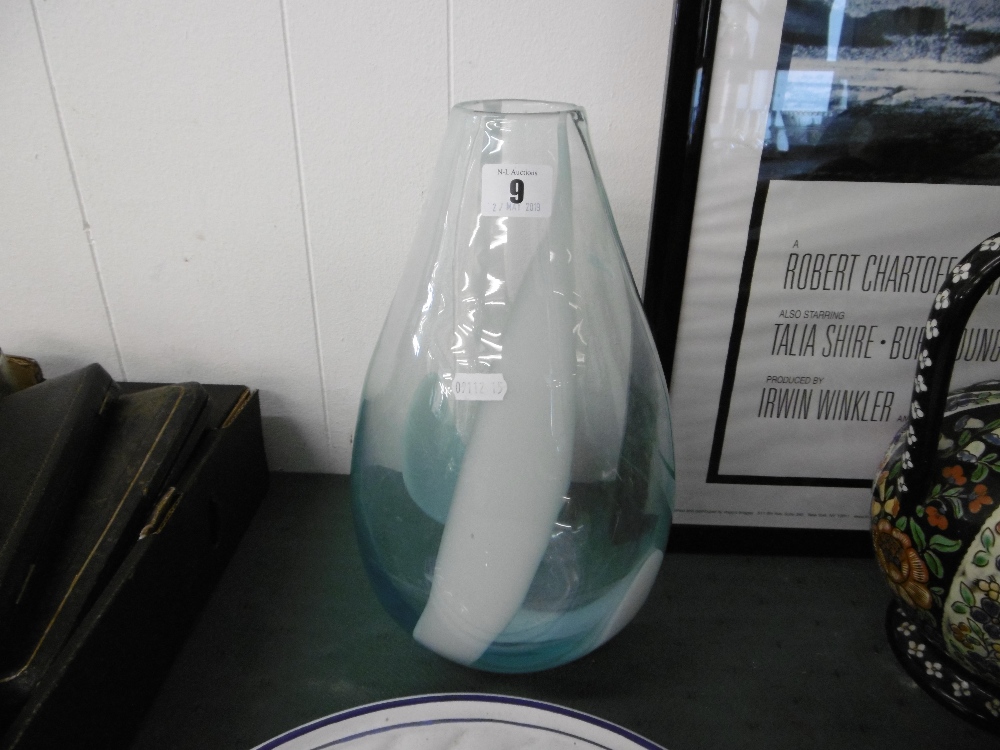 A contemporary glass vase
