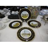 Four hand painted Coalport cabinet plates views of London