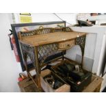 A ladies bamboo and rattan writing desk