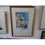 A framed and glazed watercolour Parisian scene "Jim Woods"