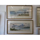 A pair of framed and glazed watercolours landscapes