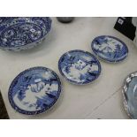 A set of three oriental plates