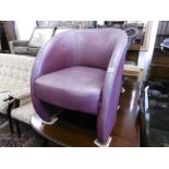 A leather tub chair