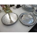 Two silver plated trays