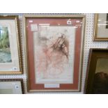 A framed and glazed picture of birds