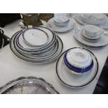 A quantity of blue and white chinaware