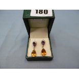 A pair of 9ct gold diamond,