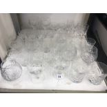A quantity of crystal glassware