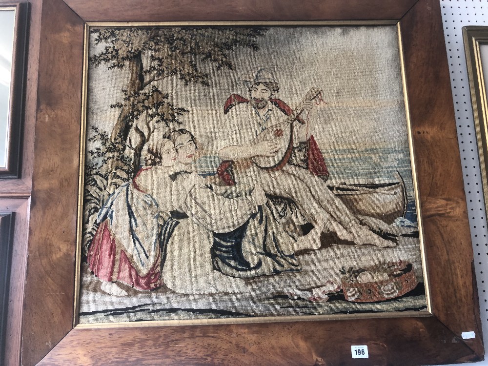 A framed mid Victorian tapestry